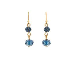 RAIN Gold Blue Frosted Grey Bead Earrings - N3524G