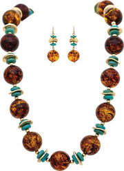 RAIN Gold Brown Chunky Bead Necklace - N3538G