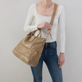 HOBO - Sheila Large Satchel - BURNISHED SAGE IN METALLIC LEATHER