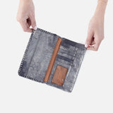 HOBO - Foray Large Wallet - BLUE PEWTER IN METALLIC LEATHER