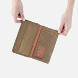 HOBO - Foray Large Wallet - BURNISHED SAGEIN METALLIC LEATHER