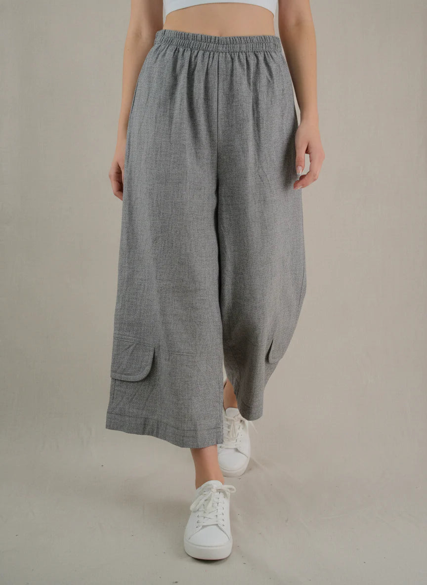MOONLIGHT Grey Wide Leg Flowy Pant - P3984L