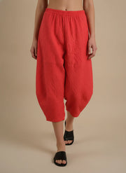 MOONLIGHT Coral Textured Capri Balloon Pant - P4213 - CORAL