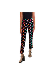 Krazy Larry Patterned Slim Ankle Pant - P507 - BLACK DOTS