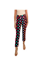 Krazy Larry Patterned Slim Ankle Pant - P507 - BROWN DOTS