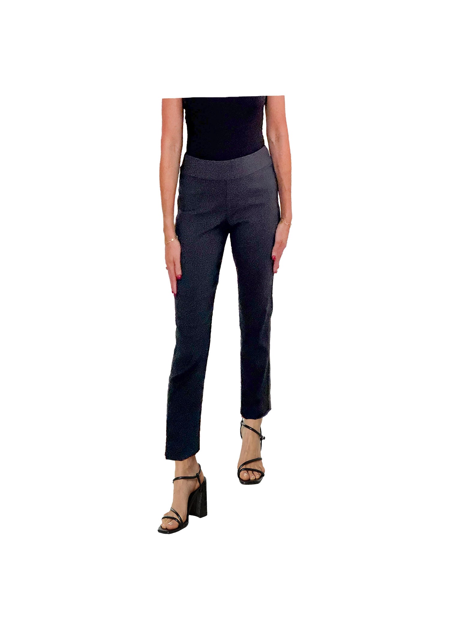 Krazy Larry Solid Slim Ankle Pant - P507 - GUNMETAL