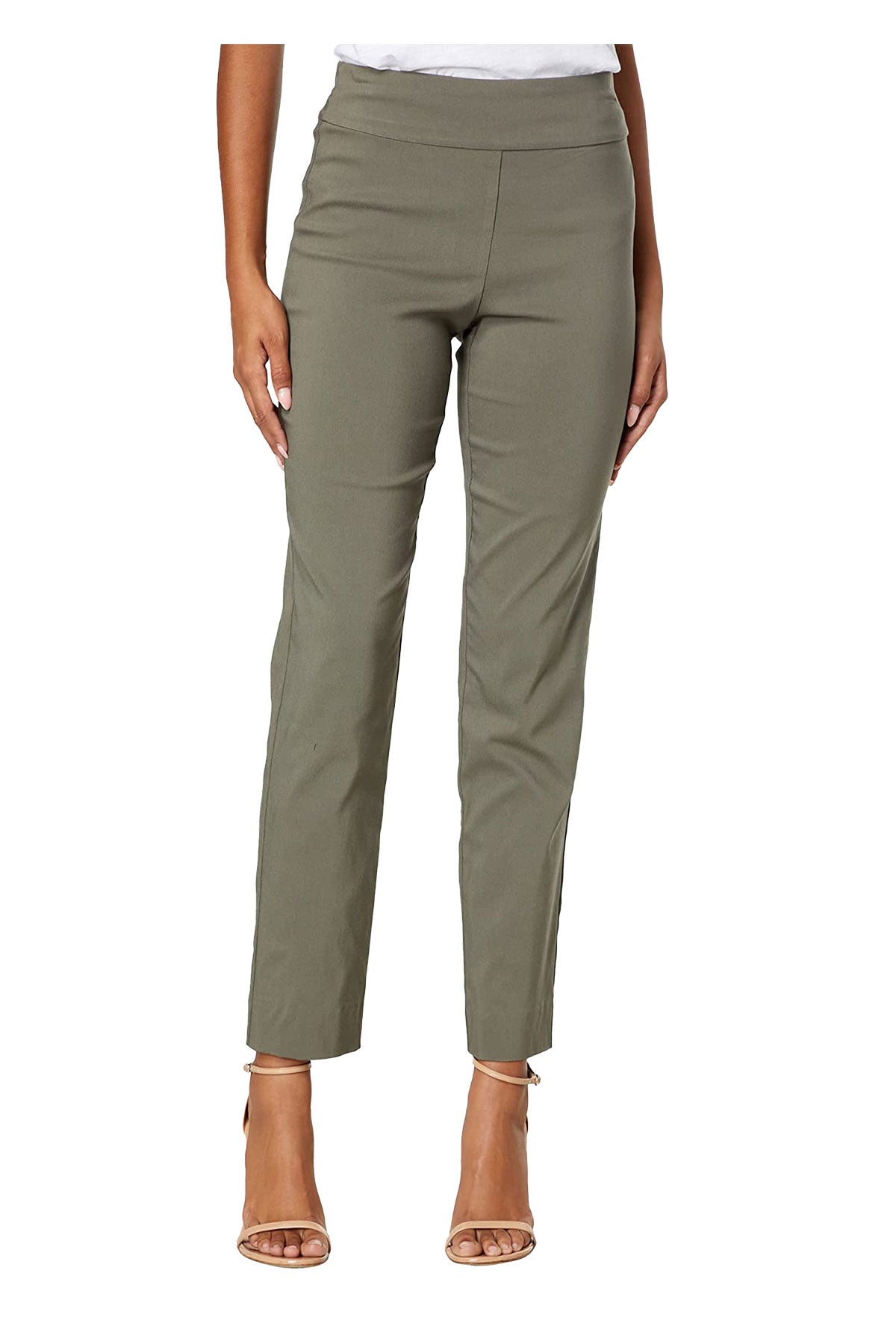 Krazy Larry Solid Slim Ankle Pant - P507 - OLIVE