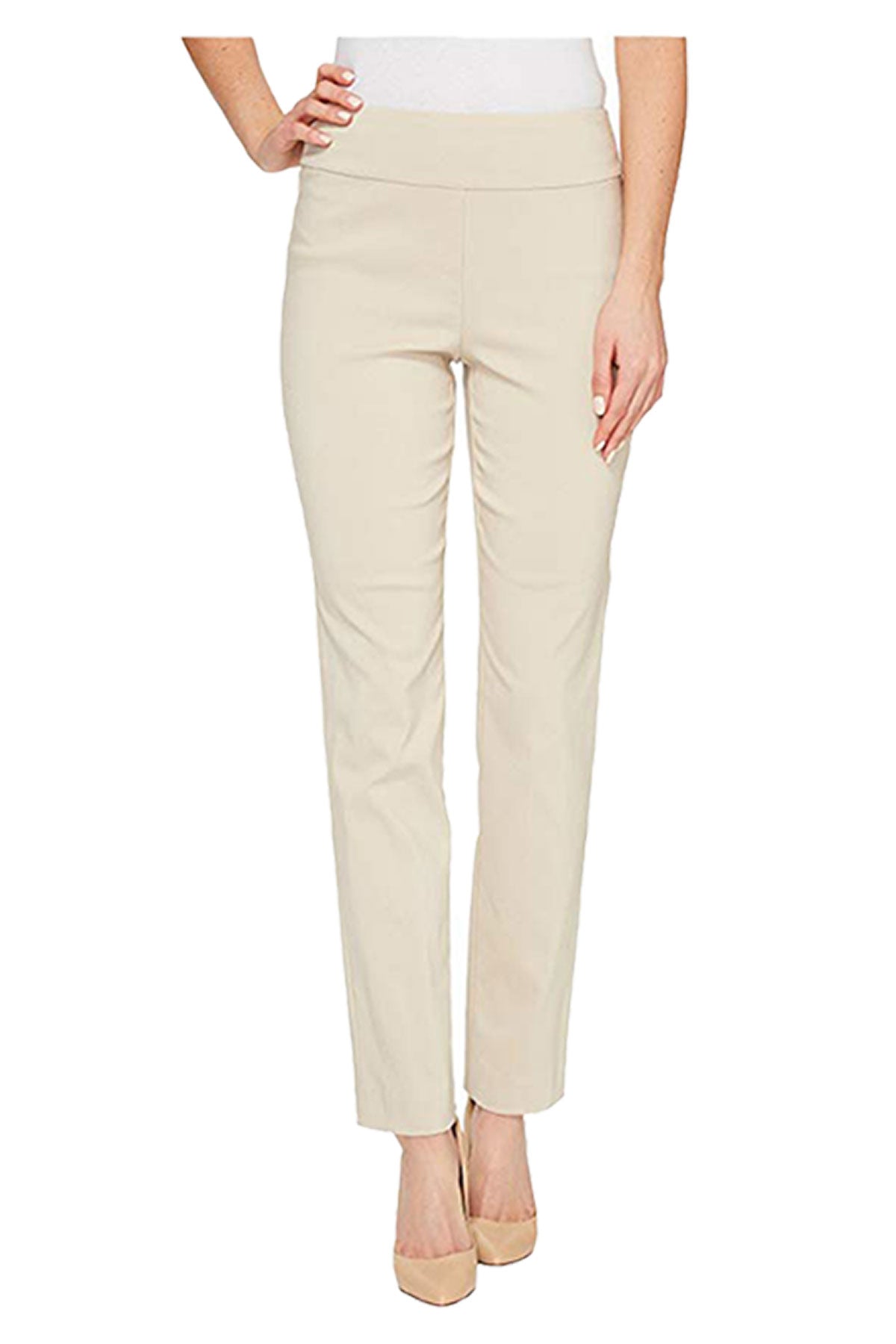Krazy Larry Solid Slim Ankle Pant - P507 - STONE