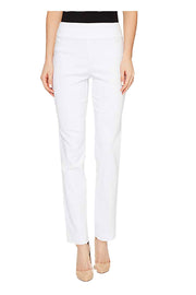 Krazy Larry Solid Slim Ankle Pant - P507 - WHITE