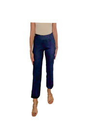 Krazy Larry Solid Wide Ankle Pant - P600 - BLUE DENIM