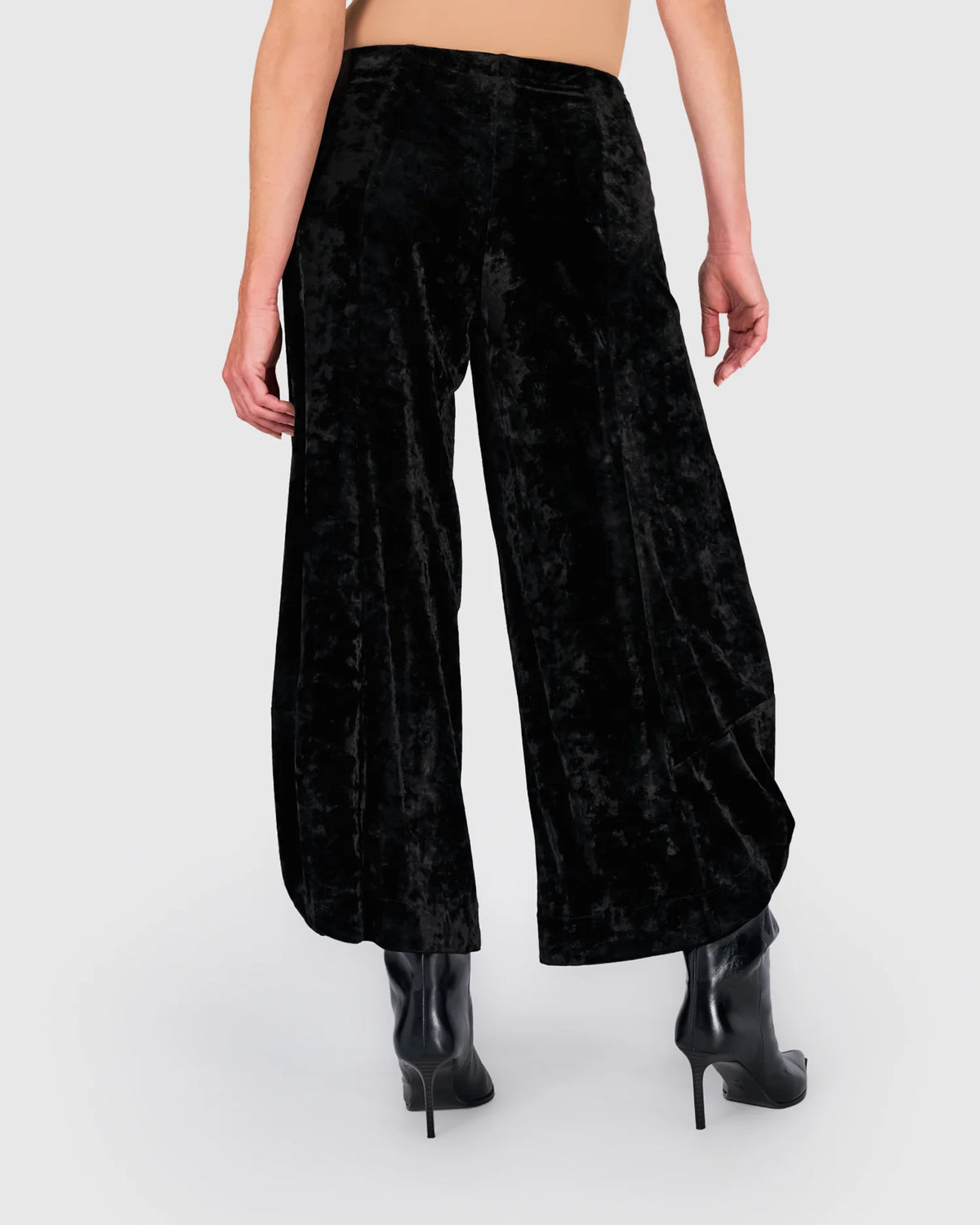 ALEMBIKA Crushed Velvet Punto Pants - AP717B - BLACK
