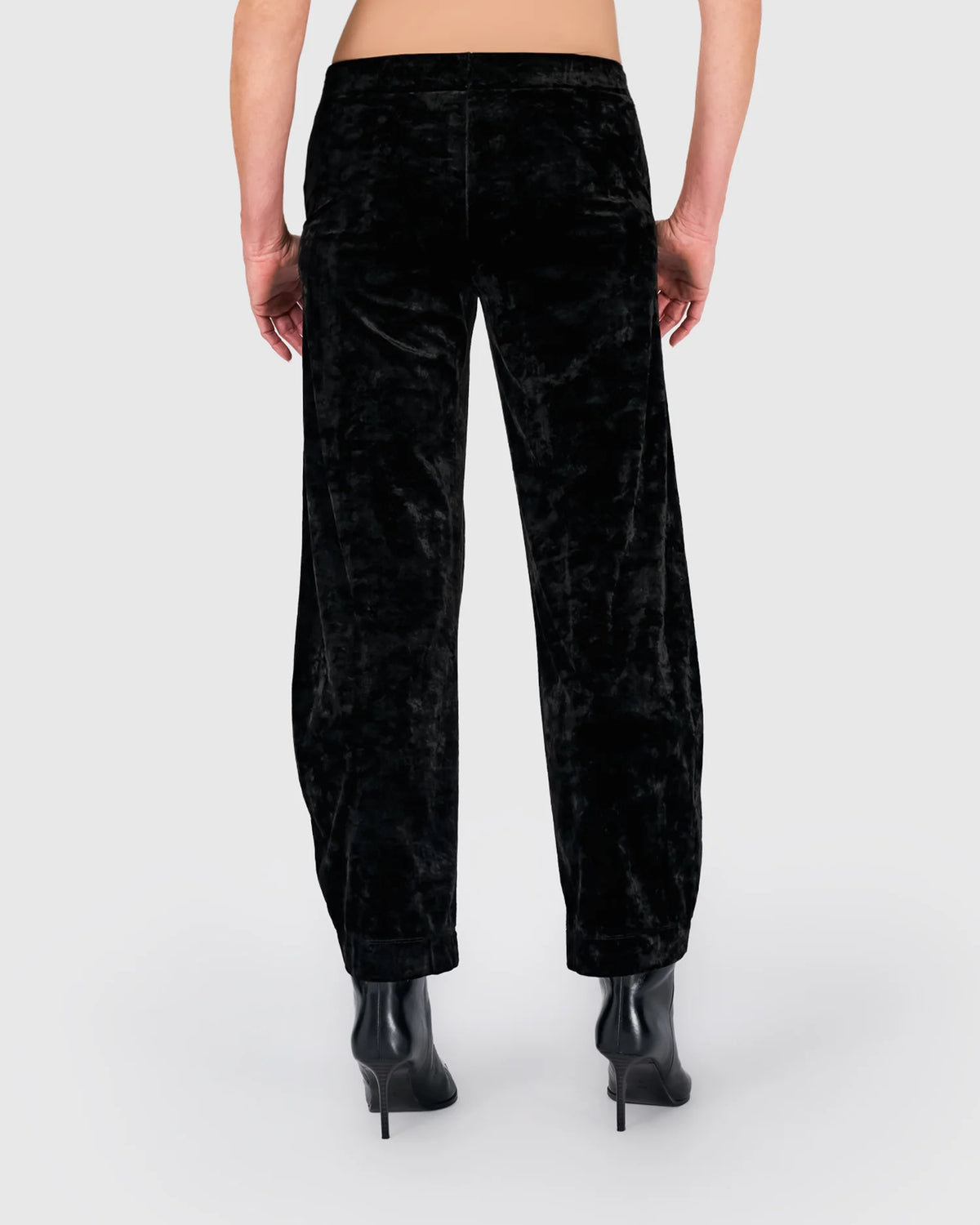 ALEMBIKA Crushed Velvet Flow Pants - AP718B - BLACK