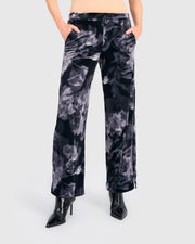 ALEMBIKA Elemi Velvet Straight Pants - AP720F - SMOKE FLORA