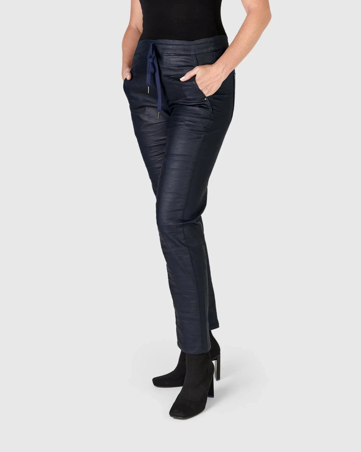 ALEMBIKA Snake Iconic Stretch Jeans - AP803N - METALLIC NAVY