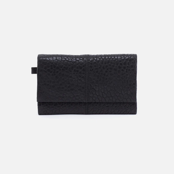 HOBO - Keen Continental Wallet - BLACK IN BUBBLE PEBBLED LEATHER
