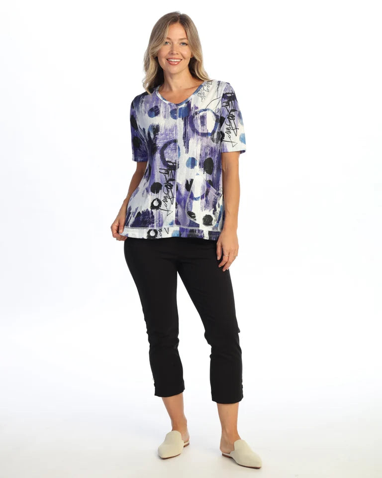JESS & JANE Slub Hacci V-Neck w/ Elbow Sleeves and Pocket - PH2-2287 - EDITORIAL