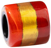 ZSISKA Prue's Bliss Striped Tube Bead - PTUBE3 - ORANGE/RED/GOLD
