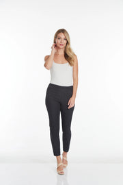 Slimsation BLACK DENIM ANKLE Women's Wide Band Pull On Pant with Tummy Control (M2623P)- BLACK DENIM