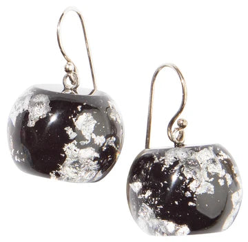 ZSISKA Bliss Glam Black with Silver Flakes Shorthook Earring - SBSBLK0 - BLACK