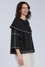 Sydney Project Eloise Foldover Boxy Top - SET1075 - BLACK