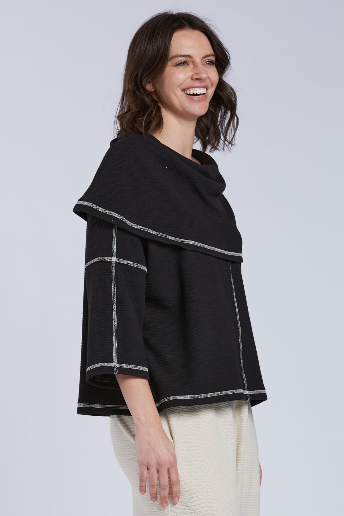 Sydney Project Eloise Foldover Boxy Top - SET1075 - BLACK