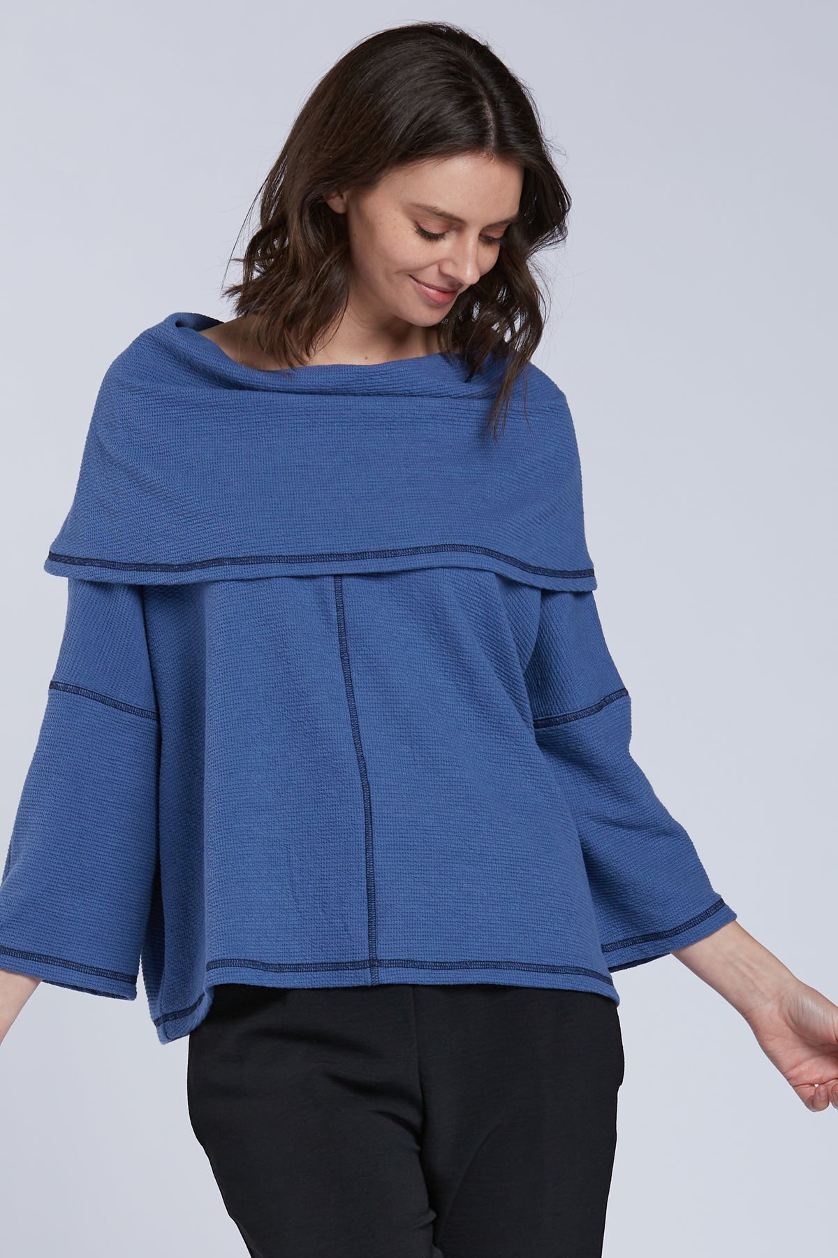 Sydney Project Eloise Foldover Boxy Top - SET1075 - DENIM