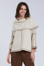 Sydney Project Eloise Foldover Boxy Top - SET1075 - OATMEAL