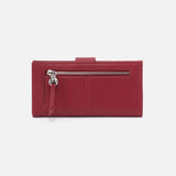 HOBO - Essential Large Bifold Wallet - CRANBERRY IN SOFT SAFFIANO LEATHER