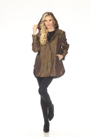 Oopera Packable Zip Front Crinkle Fabric Raincoat - Autumn Gold - SJ2600W-7