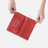 HOBO - Lumen Continental Wallet - RED CLAY IN PEBBLED LEATHER