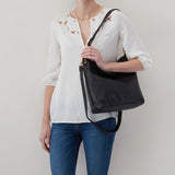HOBO - Pier Shoulder Bag - RUST IN POLISHED LEATHER