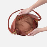 HOBO - Pier Shoulder Bag - RUST IN POLISHED LEATHER