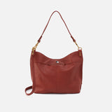 HOBO - Pier Shoulder Bag - RUST IN POLISHED LEATHER