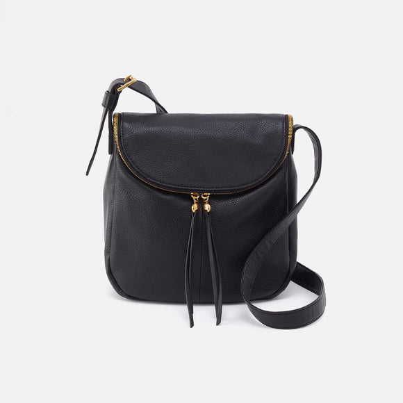 HOBO- Fern North-South Crossbody - BLACK IN PEBBLED LEATHER