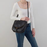 HOBO - Fern Foldover Large Messenger - BLACK IN PEBBLED LEATHER