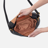 HOBO - Fern Foldover Large Messenger - BLACK IN PEBBLED LEATHER