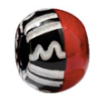 ZSISKA Black & White w/ Red Musee Bead - CERAR - BLACK/WHITE/RED
