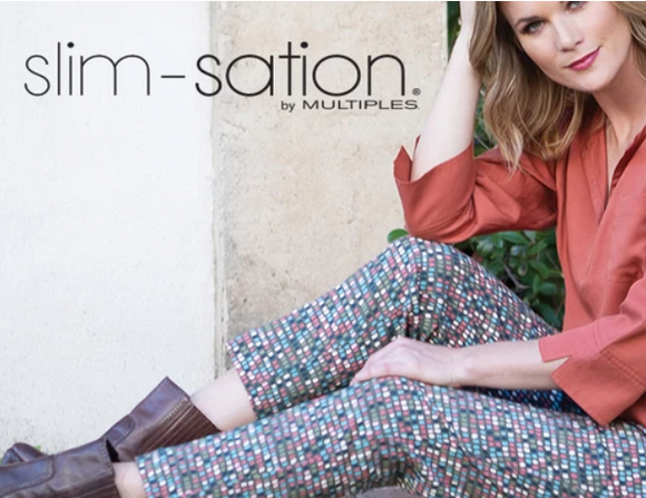Slim-sation pants by multiples, ankle or long pants, no zipper, slimming, pull on pant