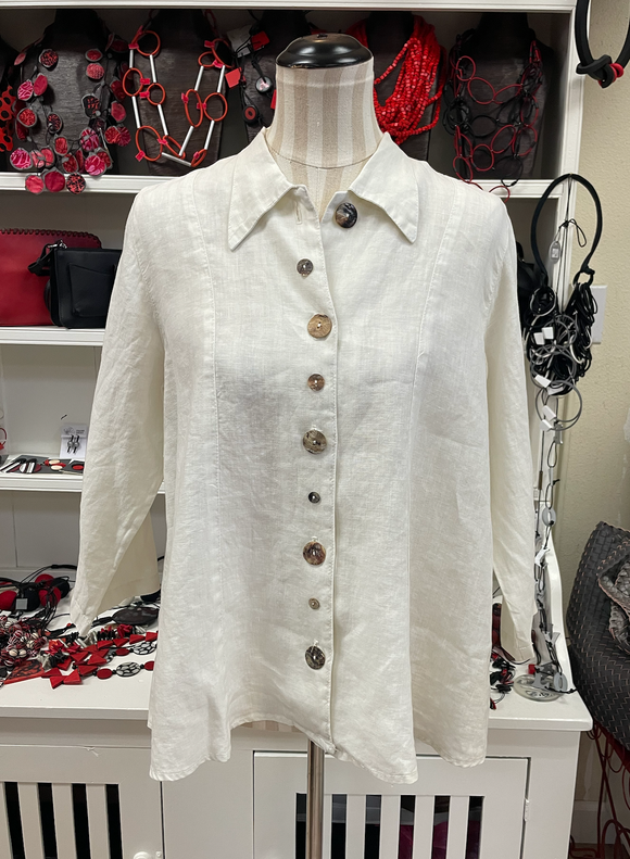 Color Me Cotton Linen Princess Seam Button Shirt by CMC Click – thread to  cloth