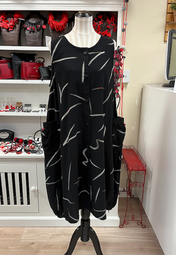 Yaza Pouch Pocket Dress - BLACK