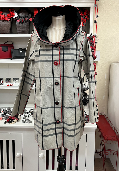 Checked raincoat sales