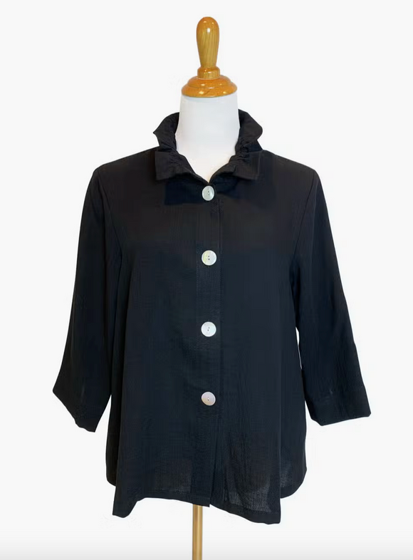 Fridaze AA311 - Flora Jacket w/ Wire Collar - BLACK