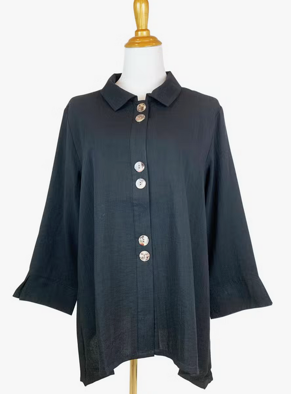 Fridaze AA132 - Susan's Linen Jacket - BLACK