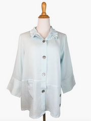 Fridaze AA330 - Joni Linen Jacket with Collar - SEAGLASS