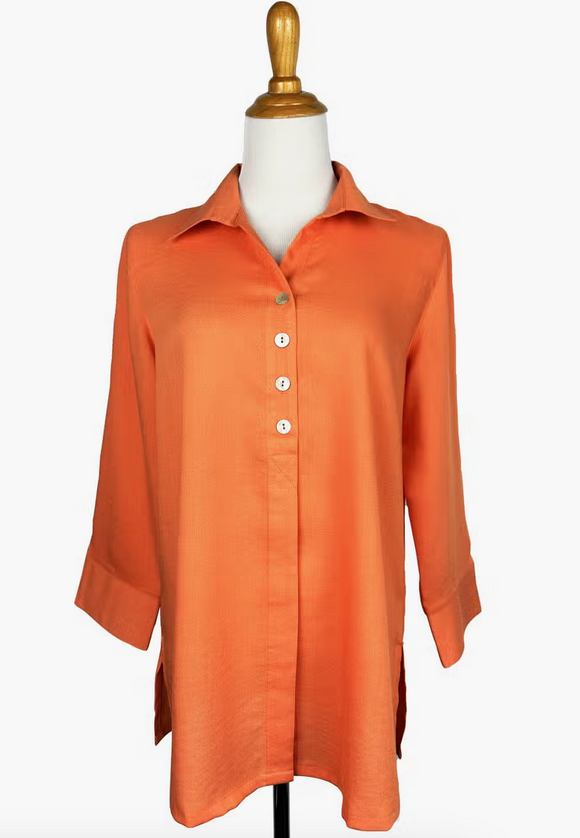 Fridaze AA192 - Eleanor Linen Blouse - MANDARIN