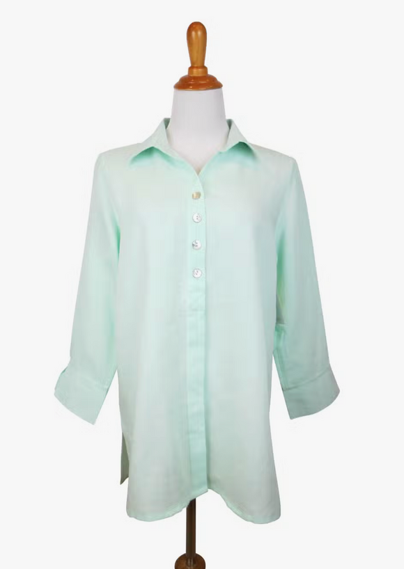 Fridaze AA192 - Eleanor Linen Blouse - HONEYDEW