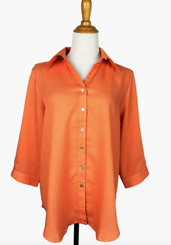 Fridaze AA161 - Short Tuxedo Linen Shirt - MANDARIN