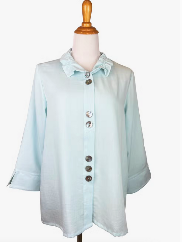 Fridaze AA327 - Elsie Linen Jacket - SEAGLASS