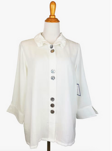 Fridaze AA327 - Elsie Linen Jacket - WHITE