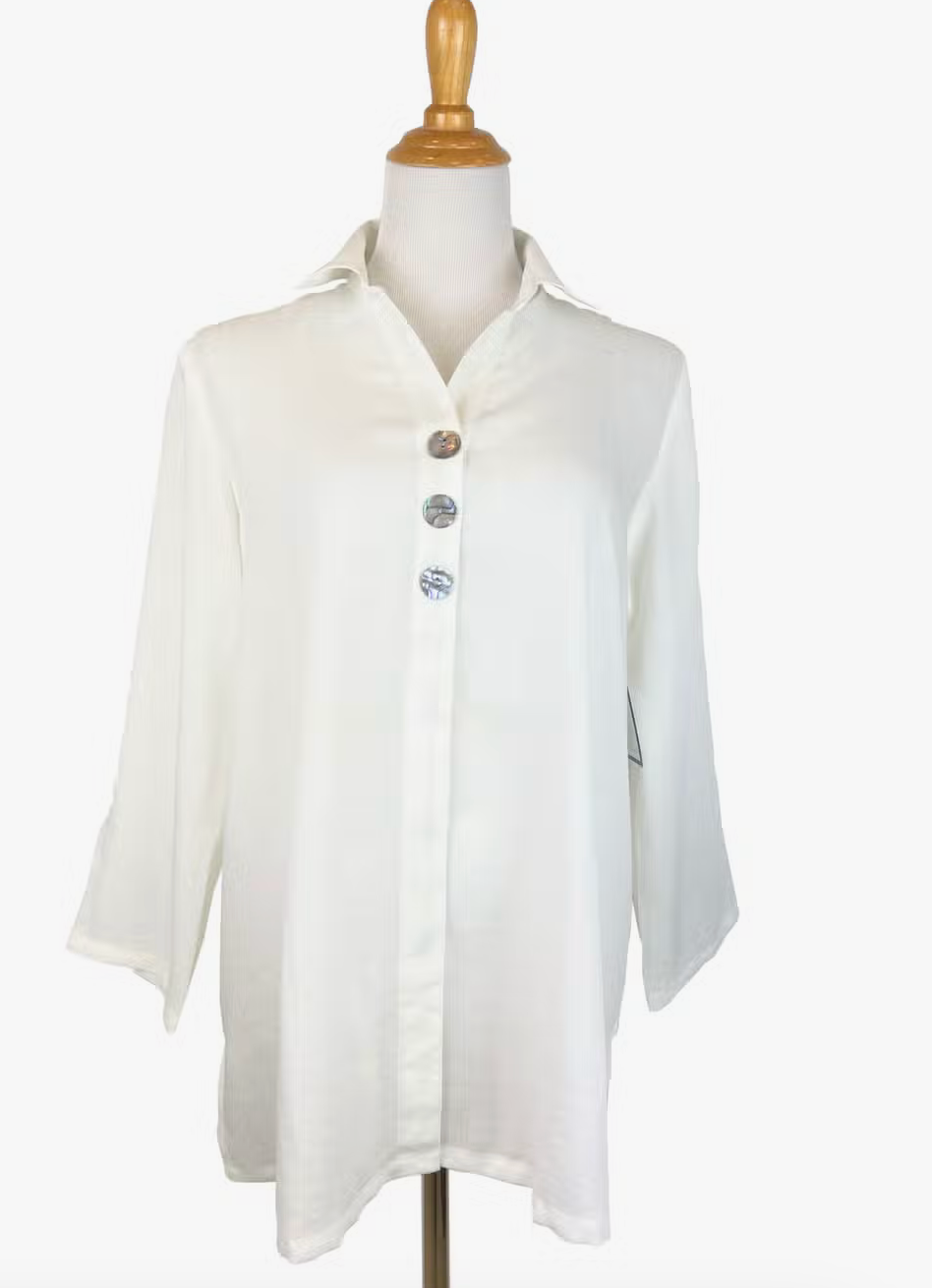 Fridaze AA366 Juilanne Linnen Blouse  - WHITE